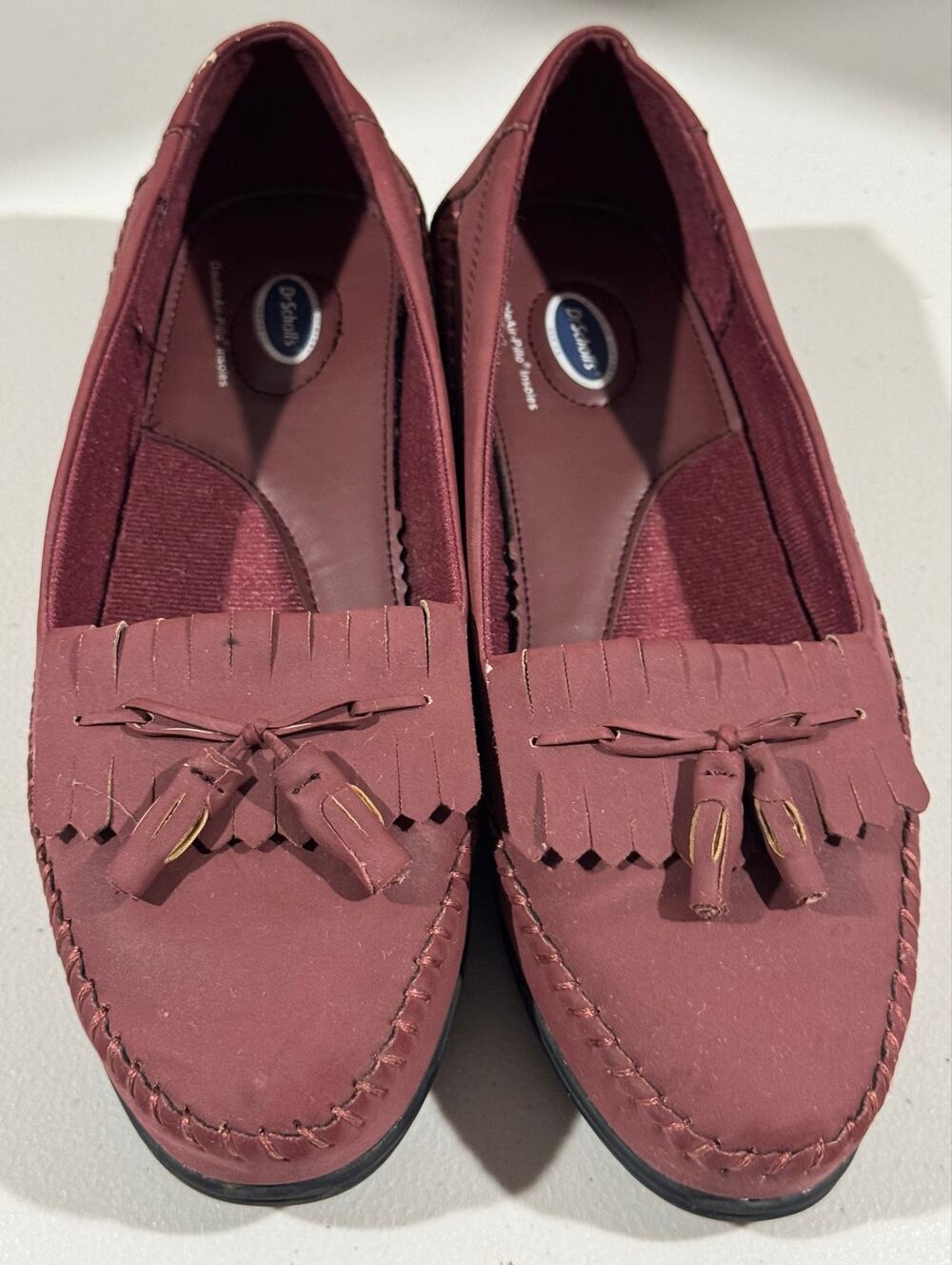 Dr. Scholl's Double Air-Pillo Comfort Loafers Burgundy 8.5 Vintage Vibe Preppy